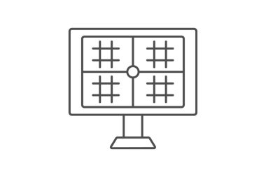 Fotovoltaik hücre ince çizgi simgesi, vektör, piksel mükemmel, illüstratör dosyası