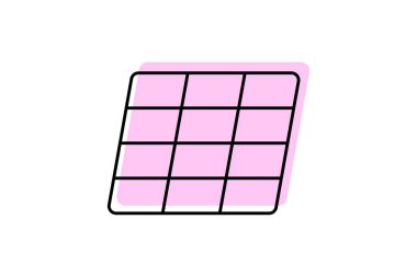 Güneş Enerjisi Izgara renk gölge ince çizgi simgesi, vektör, piksel mükemmel, illüstratör dosyası