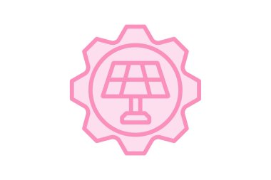 Solar Technology duotone çizgi simgesi, vektör, piksel mükemmel, illüstratör dosyası