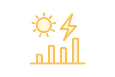 Güneş Enerjisi Üretimi duoton çizgi simgesi, vektör, piksel mükemmel, illüstratör dosyası