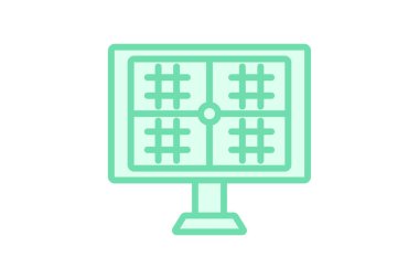 Fotovoltaik Hücre duoton çizgi simgesi, vektör, piksel mükemmel, illüstratör dosyası