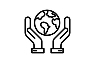 Çevresel Koruma Çizgisi simgesi, vektör, piksel mükemmel, illüstratör dosyası