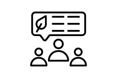 Yeşil Topluluk Girişimleri satır simgesi, vektör, piksel mükemmel, illüstratör dosyası