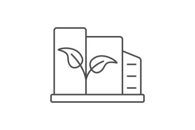 Çevre dostu şehir ince çizgi simgesi, vektör, piksel mükemmel, illüstratör dosyası