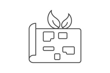 Sürdürülebilir Şehir Planlama ince çizgi simgesi, vektör, piksel mükemmel, illüstratör dosyası