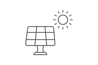 Sürdürülebilir Enerji Kaynakları İnce çizgi simgesi, vektör, piksel mükemmel, illüstratör dosyası