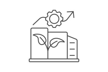 Çevre dostu Kentsel Gelişim İnce çizgi simgesi, vektör, piksel mükemmel, illüstratör dosyası