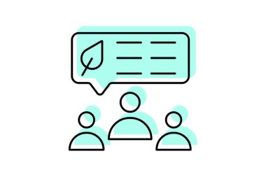 Yeşil Topluluk Girişimleri Renk gölge ince çizgi simgesi, vektör, piksel mükemmel, illüstratör dosyası