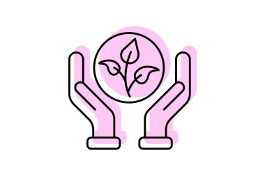 Çevresel Sürdürülebilirlik renk gölgesi ince çizgi simgesi, vektör, piksel mükemmel, illüstratör dosyası