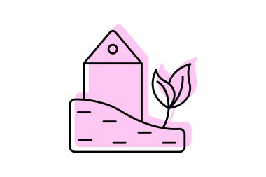 Çevre dostu peyzaj renk gölge inceltici simge, vektör, piksel mükemmel, illüstratör dosyası