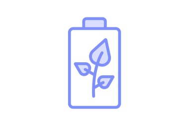 Eko Batarya duoton çizgi simgesi, vektör, piksel mükemmel, illüstratör dosyası