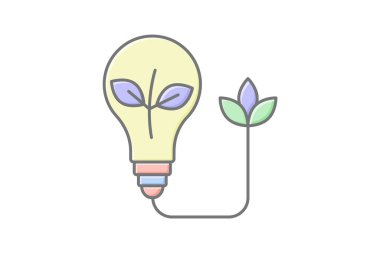 Temiz Enerji Çözümleri doğrusal renk simgesi, vektör, piksel mükemmel, illüstratör dosyası