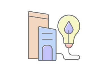 Green City Çözümleri doğrusal renk simgesi, vektör, piksel mükemmel, illüstratör dosyası