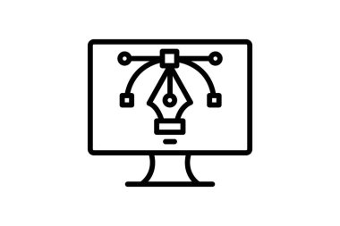 Grafik Tasarım çizgi simgesi, vektör, piksel mükemmel, illüstratör dosyası