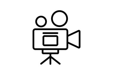 Videografi çizgisi simgesi, vektör, piksel mükemmel, illüstratör dosyası