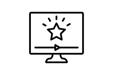 Görsel Efekt çizgi simgesi, vektör, piksel mükemmel, illüstratör dosyası