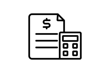 Bütçe çizgisi simgesi, vektör, piksel mükemmel, illüstratör dosyası