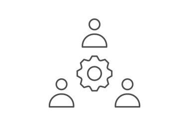 Takım çalışması ince çizgi simgesi, vektör, piksel mükemmel, illüstratör dosyası