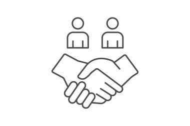 İstemci İlişkileri ince çizgi simgesi, vektör, piksel mükemmel, illüstratör dosyası