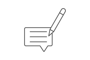 Geribildirim ince simgesi, vektör, piksel mükemmel, illüstratör dosyası