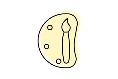 Sanat rengi gölge ince çizgi simgesi, vektör, piksel mükemmel, illüstratör dosyası