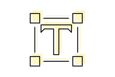 Typography renk gölge ince çizgi simgesi, vektör, piksel mükemmel, illüstratör dosyası