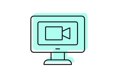 Animasyon renk gölge ince çizgi simgesi, vektör, piksel mükemmel, illüstratör dosyası