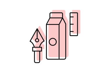 Paketleme Renk Gölgesi İnce Çizgisi simgesi, vektör, piksel mükemmel, illüstratör dosyası