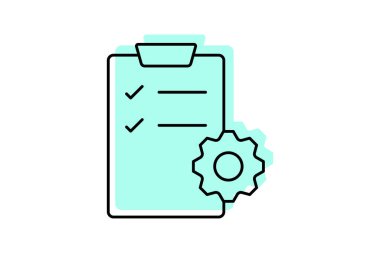 Proje Yönetimi renk gölge ince çizgi simgesi, vektör, piksel mükemmel, illüstratör dosyası