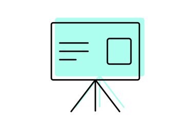 Sunum rengi gölge ince çizgi simgesi, vektör, piksel mükemmel, illüstratör dosyası