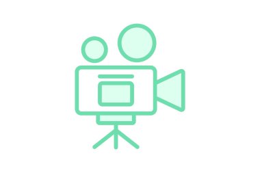 Videography duotone satır simgesi, vektör, piksel mükemmel, illüstratör dosyası