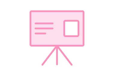 Sunum duotone satır simgesi, vektör, piksel mükemmel, illüstratör dosyası