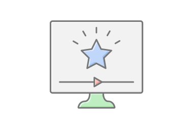 Görsel Efektler doğrusal renk simgesi, vektör, piksel mükemmel, illüstratör dosyası