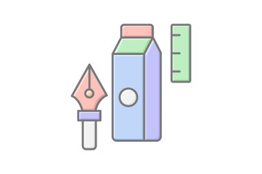 Paketleme Tasarımı doğrusal renk simgesi, vektör, piksel mükemmel, illüstratör dosyası