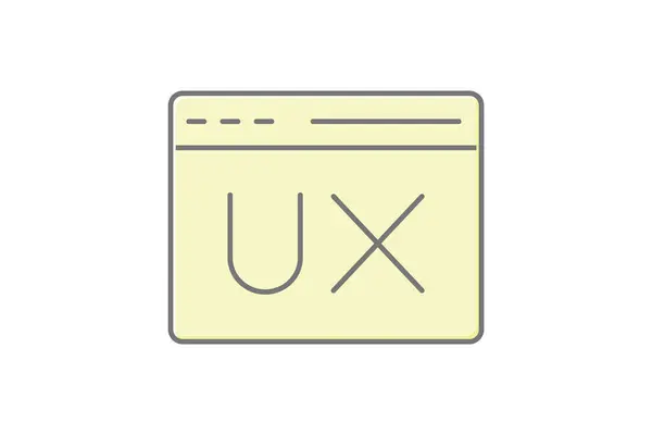 Kullanıcı Deneyimi Tasarımı Çizgisel renk simgesi, vektör, piksel mükemmel, illüstratör dosyası