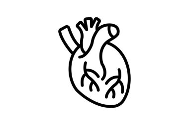 Kalp çizgisi simgesi, vektör, piksel mükemmel, çizer dosyası