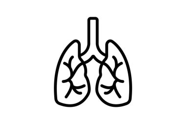 Ciğerler satır simgesi, vektör, piksel mükemmel, illüstratör dosyası