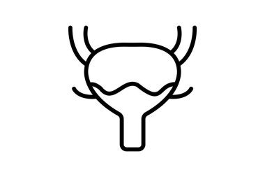 Mesane çizgisi simgesi, vektör, piksel mükemmel, illüstratör dosyası