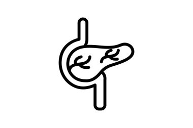 Pankreas çizgi simgesi, vektör, piksel mükemmel, illüstratör dosyası