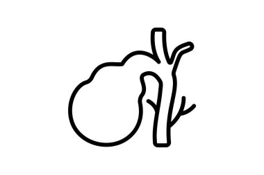 Safra kesesi hattı simgesi, vektör, piksel mükemmel, illüstratör dosyası