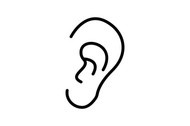 Kulak çizgisi simgesi, vektör, piksel mükemmel, resimleyici dosyası