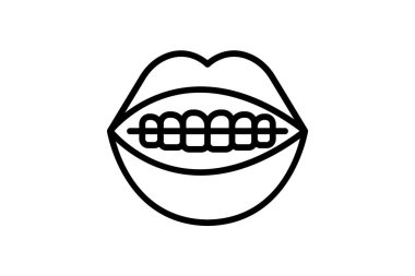 Diş çizgisi simgesi, vektör, piksel mükemmel, illüstratör dosyası