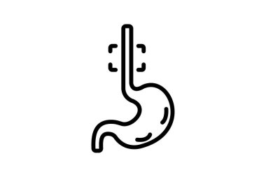 Özofagus çizgi simgesi, vektör, piksel mükemmel, illüstratör dosyası