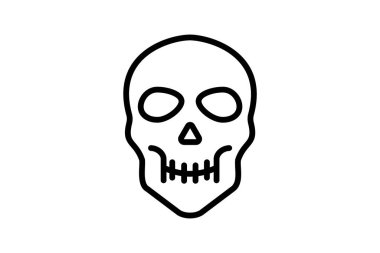 Kafatası çizgi simgesi, vektör, piksel mükemmel, illüstratör dosyası