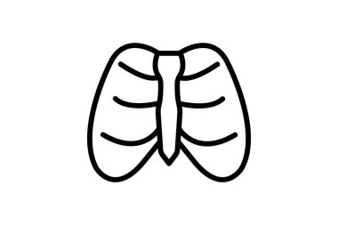 Göğüs kafesi çizgi simgesi, vektör, piksel mükemmel, illüstratör dosyası