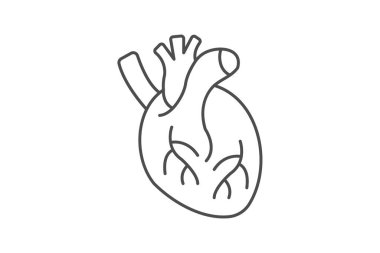 Kalp ince simgesi, vektör, piksel mükemmel, illüstratör dosyası