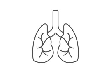 Akciğerler ince çizgi simgesi, vektör, piksel mükemmel, illüstratör dosyası