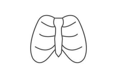 Göğüs kafesi ince simgesi, vektör, piksel mükemmel, illüstratör dosyası