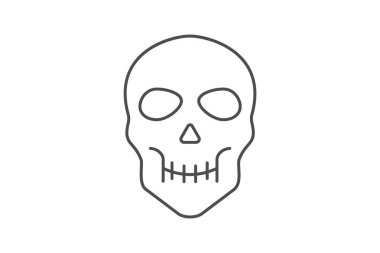 Kafatası ince simgesi, vektör, piksel mükemmel, illüstratör dosyası