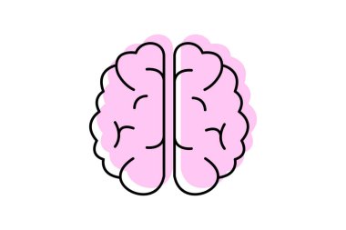 Beyin rengi gölge ince çizgi simgesi, vektör, piksel mükemmel, illüstratör dosyası